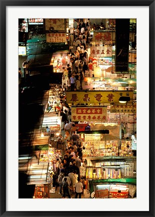 Framed Temple Street Market, Kowloon, Hong Kong, China Print