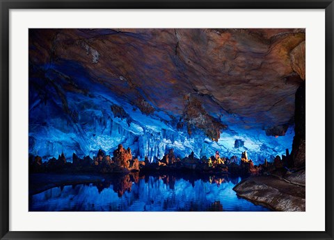 Framed China, Guilin, Reed Flute Cave natural formations Print