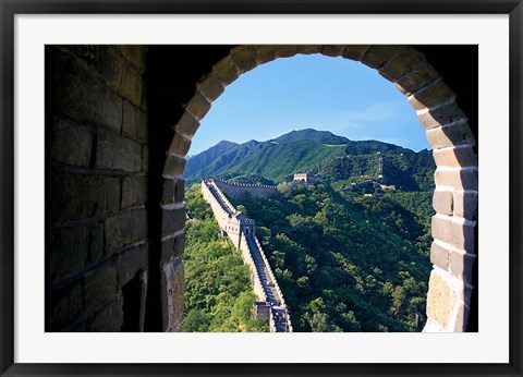 Framed China, Huairou, Mutianyu, Great Wall, turret window Print