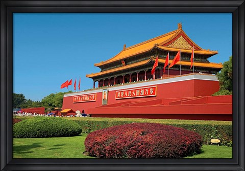 Framed Gate of Heavenly Peace Gardens, The Forbidden City, Beijing, China Print