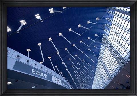 Framed Sweeping Suspended Roof and Glass Windows, Pudong International Airport, Shanghai, China Print