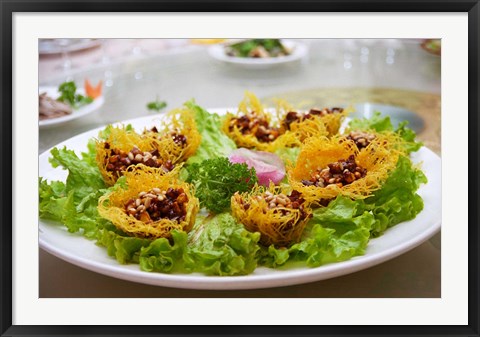 Framed Dish Served at Restaurant, Beijing, China Print