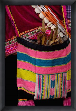 Framed Black Lisu Woman near Fulong, Nujiang Prefecture, Yunnan Province, China Print