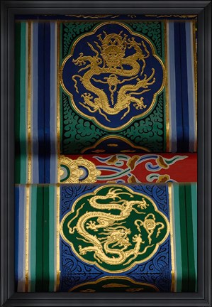 Framed Building Detail, Forbidden City, National Palace Museum, Beijing, China Print