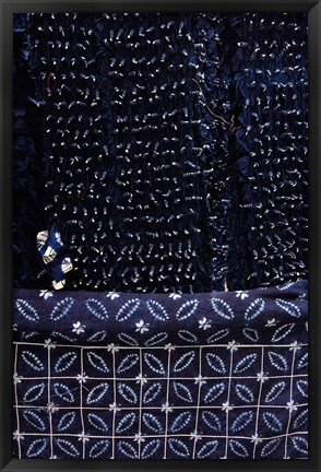 Framed Cloth Made in Xizhou Tie-Dye Factory, Bai Village North of Dali, China Print