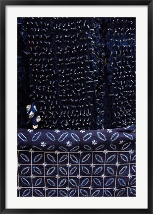 Framed Cloth Made in Xizhou Tie-Dye Factory, Bai Village North of Dali, China Print