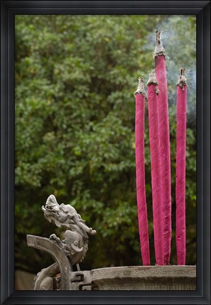 Framed Joss Sticks Burning at the Confucian Temple of Literature, Jianshui, Yunnan Province, China Print
