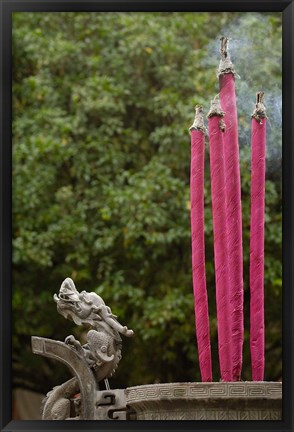 Framed Joss Sticks Burning at the Confucian Temple of Literature, Jianshui, Yunnan Province, China Print