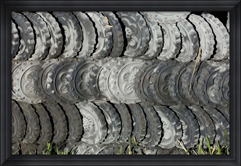 Framed Ceramic Roof Tiles For Sale, Jianchuan County, Yunnan Province, China Print