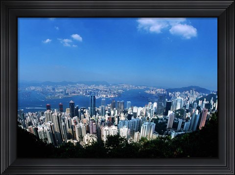 Framed Majestic Hong Kong Harbor from Victoria Peak, Hong Kong, China Print