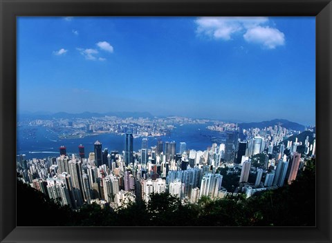 Framed Majestic Hong Kong Harbor from Victoria Peak, Hong Kong, China Print