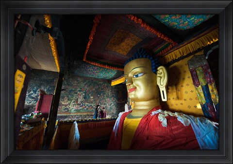 Framed Golden Buddha, Shey, Ladakh, India Print