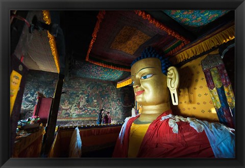 Framed Golden Buddha, Shey, Ladakh, India Print