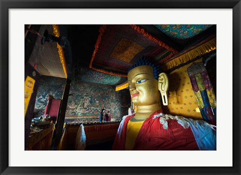 Framed Golden Buddha, Shey, Ladakh, India Print