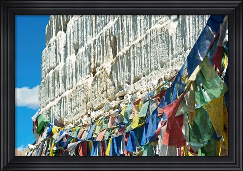 Framed Prayer Flags, Leh, Ladakh, India Print