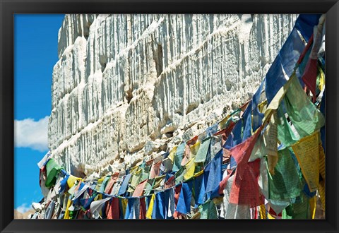 Framed Prayer Flags, Leh, Ladakh, India Print