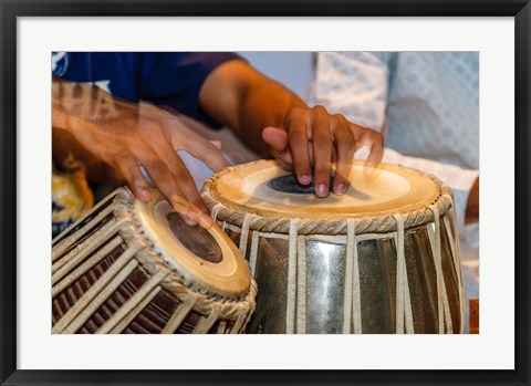 Framed Drum Player&#39;s Hands, Varanasi, India Print