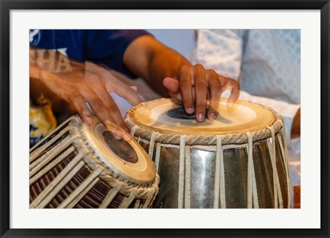 Framed Drum Player&#39;s Hands, Varanasi, India Print