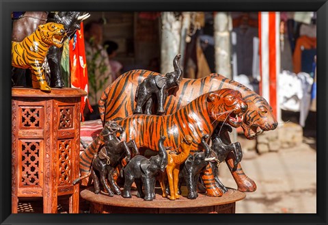 Framed Souvenir Tiger Sculptures, New Delhi, India Print