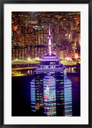 Framed Hong Kong from Victoria Peak with The Center, China Print