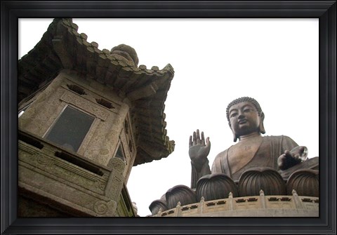 Framed Giant Seated Buddha, Hong Kong, China Print