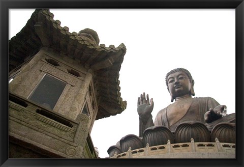 Framed Giant Seated Buddha, Hong Kong, China Print