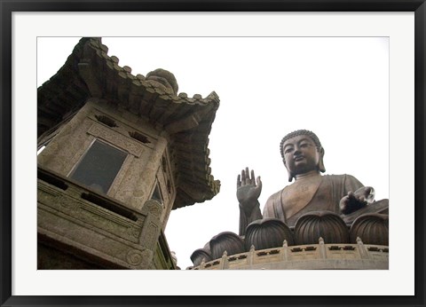 Framed Giant Seated Buddha, Hong Kong, China Print