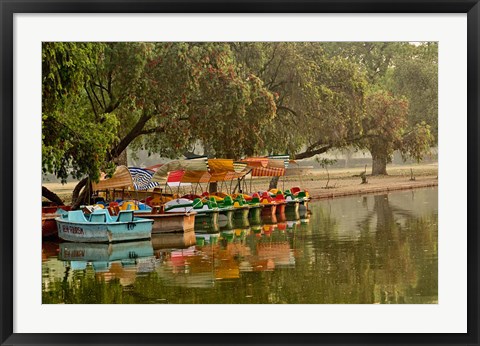 Framed Boat reflection, Delhi, India Print