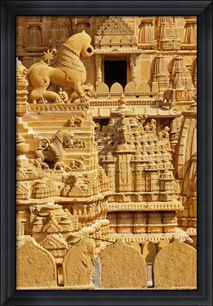 Framed Carvings on Jain Temple, Jaisalmer, India Print