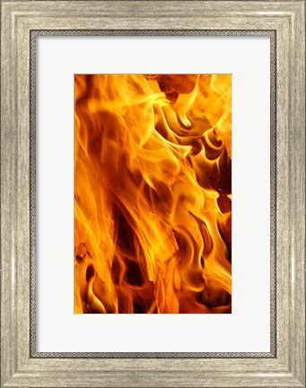 Framed Close-up of fire flames, Jodhpur, India Print