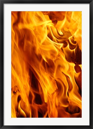 Framed Close-up of fire flames, Jodhpur, India Print