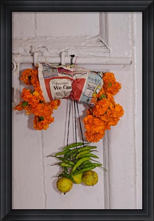 Framed Doorway details among the gullies of Delhi, India Print