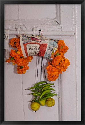 Framed Doorway details among the gullies of Delhi, India Print