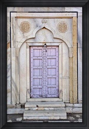 Framed Lavender colored door, Taj Mahal, Agra, India Print
