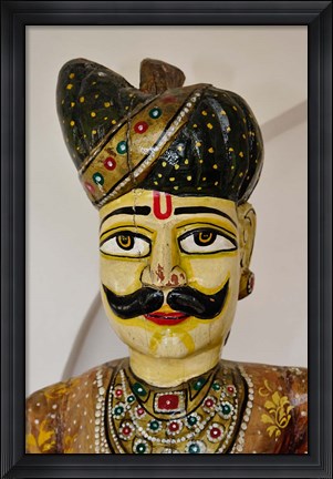 Framed Statue Head, Raj Palace Hotel, Jaipur, India Print