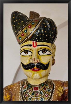Framed Statue Head, Raj Palace Hotel, Jaipur, India Print