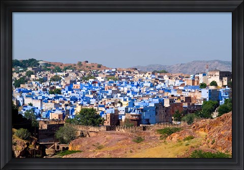 Framed Blue City of Jodhpur from Fort Mehrangarh, Rajasthan, India Print