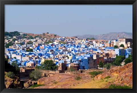 Framed Blue City of Jodhpur from Fort Mehrangarh, Rajasthan, India Print