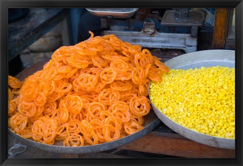 Framed Market Food in Shahpura, Rajasthan, Near Jodhpur, India Print