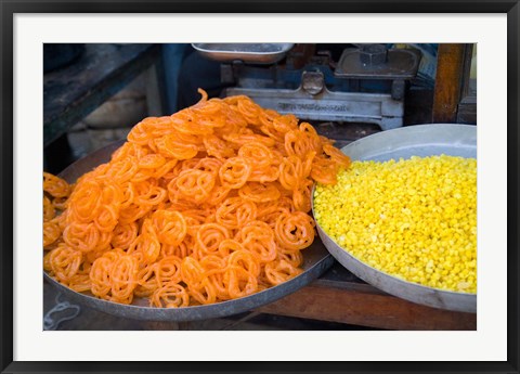 Framed Market Food in Shahpura, Rajasthan, Near Jodhpur, India Print