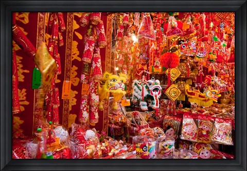 Framed Chinese Ornaments, Hong Kong, China Print