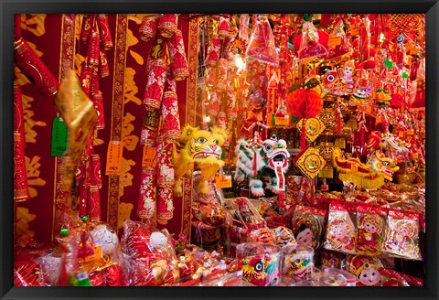 Framed Chinese Ornaments, Hong Kong, China Print