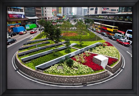 Framed Garden Roundabout, Hong Kong, China Print