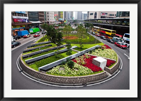 Framed Garden Roundabout, Hong Kong, China Print