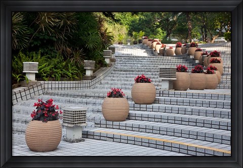 Framed Steps in Hong Kong Park, Hong Kong, China Print