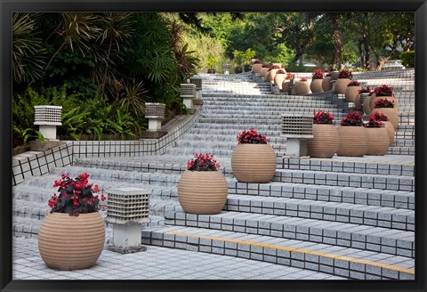 Framed Steps in Hong Kong Park, Hong Kong, China Print