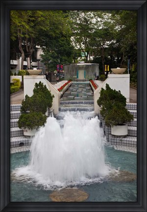 Framed Waterfall In Hong Kong Park, Hong Kong, China Print