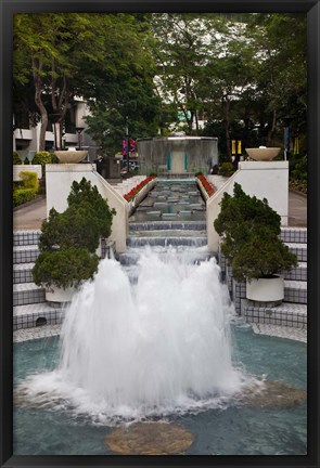 Framed Waterfall In Hong Kong Park, Hong Kong, China Print