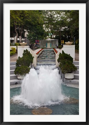 Framed Waterfall In Hong Kong Park, Hong Kong, China Print