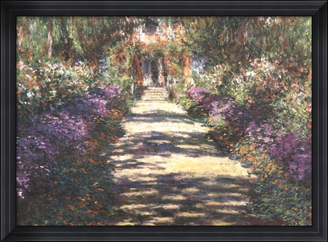 Framed Garden at Giverny Print